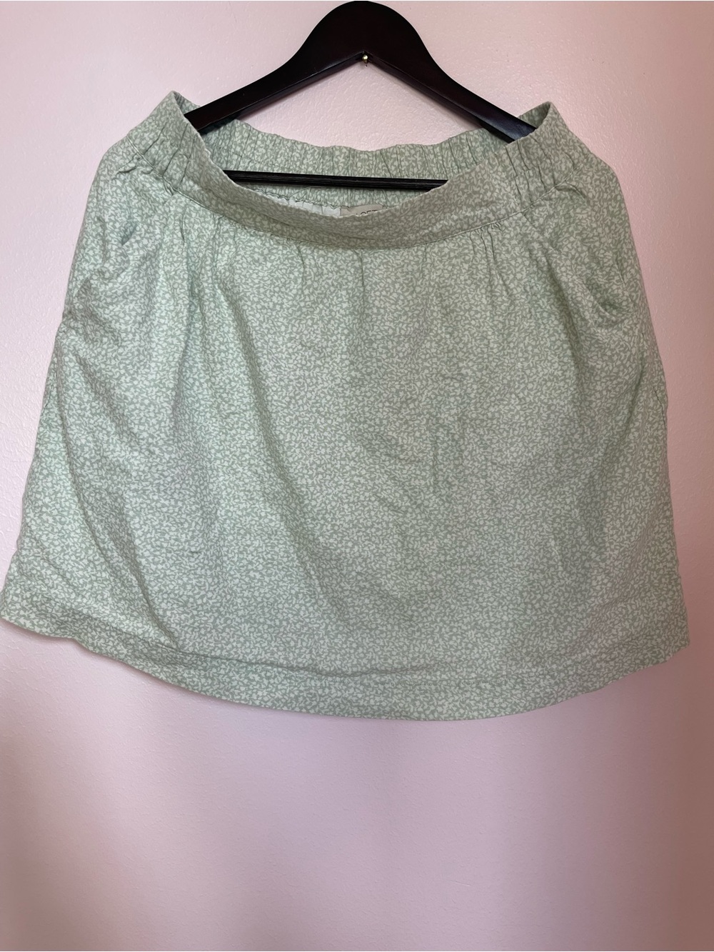 LOFT Mint Green Floral A-Line‎ Skirt